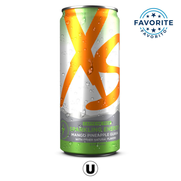 XS™  Caffeine-Free Sparkling Juiced Energy Mango Pineapple Guava